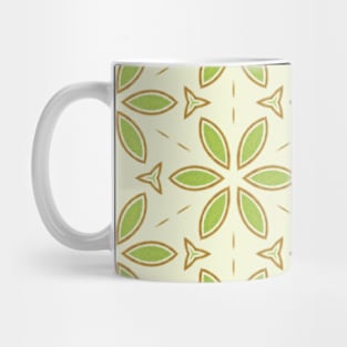 Kiwi Green Flower Tile Pattern Mug